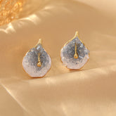 Blue spar calla lily flower stud earrings versatile temperament S925 silver needle celebrity earrings light luxury high-end ear jewelry